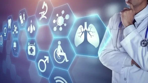 Doctor analyzing health screening results